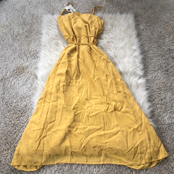 hinge Dresses Hinge Jacquard Wrap Dress In Yellow Poshmark